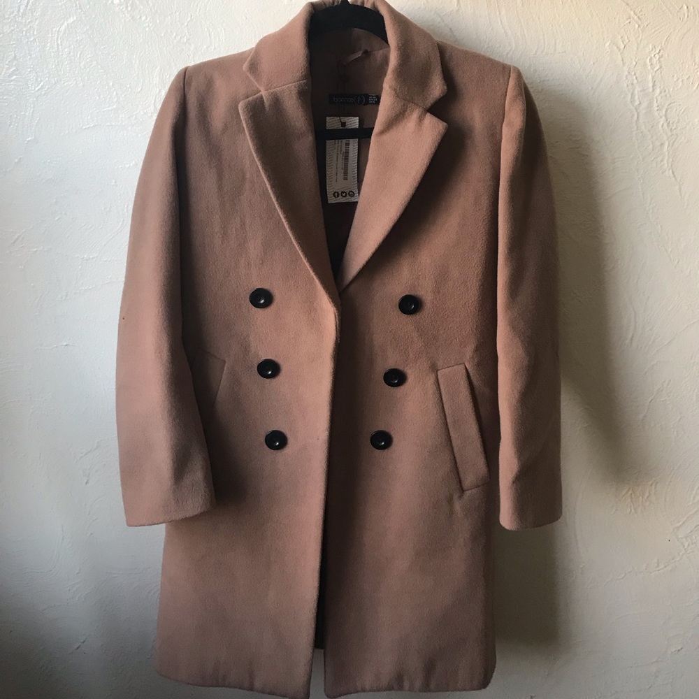 Petite Double Breasted Camel Buster Trench Coat